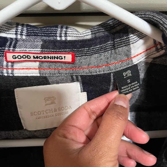 Scotch & Soda men’s plaid cotton flannel shirt size small - Picture 3 of 4